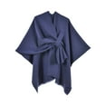thumbnail image 2 of Domuza Women's Shawl Wrap Poncho Cape Tassel Open Front Cardigan Shawls for Fall Winter Navy, 2 of 3