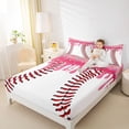 thumbnail image 3 of Castle Fairy Pink Ice Cream Drip Queen Sheets 4 Pieces, Sport Baseball Queen Sheet Sets, Pink Purple White,1 Fitted Sheet, 1 Flat Sheet and 2 Pillowcases, 3 of 6