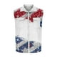 thumbnail image 4 of Camisas de Cuello para Hombres, Moda Casual Día de la Independencia Imprimir Turndown Bolsillos sin Mangas Tanque Deportivo, 4 of 5