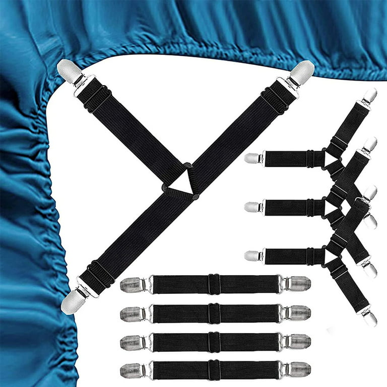 Bed Sheet Holder Straps Criss-Cross - Sheets Stays Suspenders