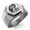 Silver, variant on Stainless Steel Tree of Life Yin Yang Engraved Hexagon Crest Flat Top Biker Style Polished Ring