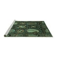 thumbnail image 2 of Ahgly Company Machine Washable Indoor Rectangle Abstract Turquoise Blue Modern Area Rugs, 7' x 10', 2 of 4