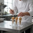 thumbnail image 6 of Clear Tek Clear Acrylic Ice Cream Cone Stand - 3 slots - 7" x 2 3/4" x 3 1/4" - 1 count box, 6 of 6