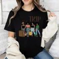 thumbnail image 2 of 100% Cotton Girls Trip With Four Women And Suitcases Print T Shirt White Casual Loose Fit For Leisure And Sports Activities Golf Gift T-Shirt For Men and Women, 2 of 6