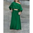 thumbnail image 3 of CHICME Womens Outfit Sets Skew Neck Lantern Sleeve Loose Tops and Zipper Fly Wide Leg Pants Two Piece Sets for Women Dark Green-2XL, 3 of 9