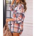 thumbnail image 3 of XINQIHANG Womens Casual Plaid Shacket Button Down Long Sleeve Shirt, 3 of 6