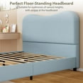 thumbnail image 4 of Huisuilinss Twin Bed Frame With Upholstered Headboard,Full Size Low Profile Platform Bed With Soft Boucle Fabric,Wooden Slats,Noise Free,No Box Spring Needed,Queen Size Bed Frame, 4 of 8