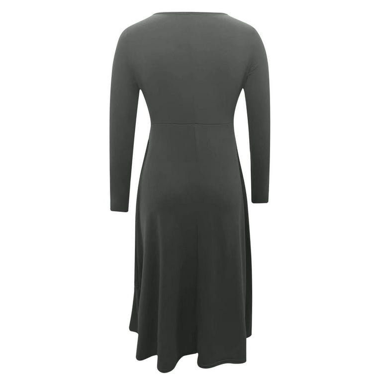 Fashion Casual Solid Patchwork O Neck A Line Dresses(5 colors) Fashion Casual Solid Patchwork O Neck A Line Dresses(5 colors)