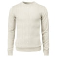 thumbnail image 2 of Mens Casual Slim Fit Knitted Pullover Sweaters Crew-neck Twisted Patterned Long Sleeve (CMOSWL074), 2 of 6