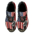 thumbnail image 2 of Memorial Day Veteran Kneeling ChriStCross American flag Shoes Sneakers Black Size 9, 2 of 7