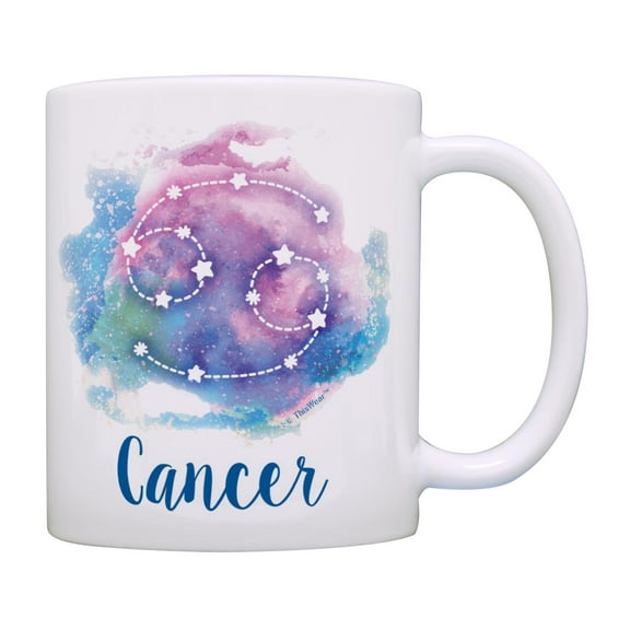 ThisWear Zodiac Gifts Cancer Zodiac Coffee Mug Cancer Cup Cancer Birthday Present Coffee Mug Pastel