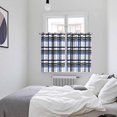 thumbnail image 4 of Blue Black Plaid Kitchen Curtains 63 Inch Length, Farmhouse Blue Black Checkered Grommet Top Bedroom Living Room Curtains, Light Filtering Cafe Curtain Drapes 2 Panels Set 104''x63'', 4 of 9