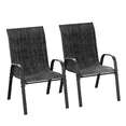 thumbnail image 5 of ELPOSUN Patio Chairs Set of 2, Outdoor Stackable Dining Chairs for All Weather, Breathable Garden Outdoor Furniture for Backyard Deck,Dark gray, 5 of 7