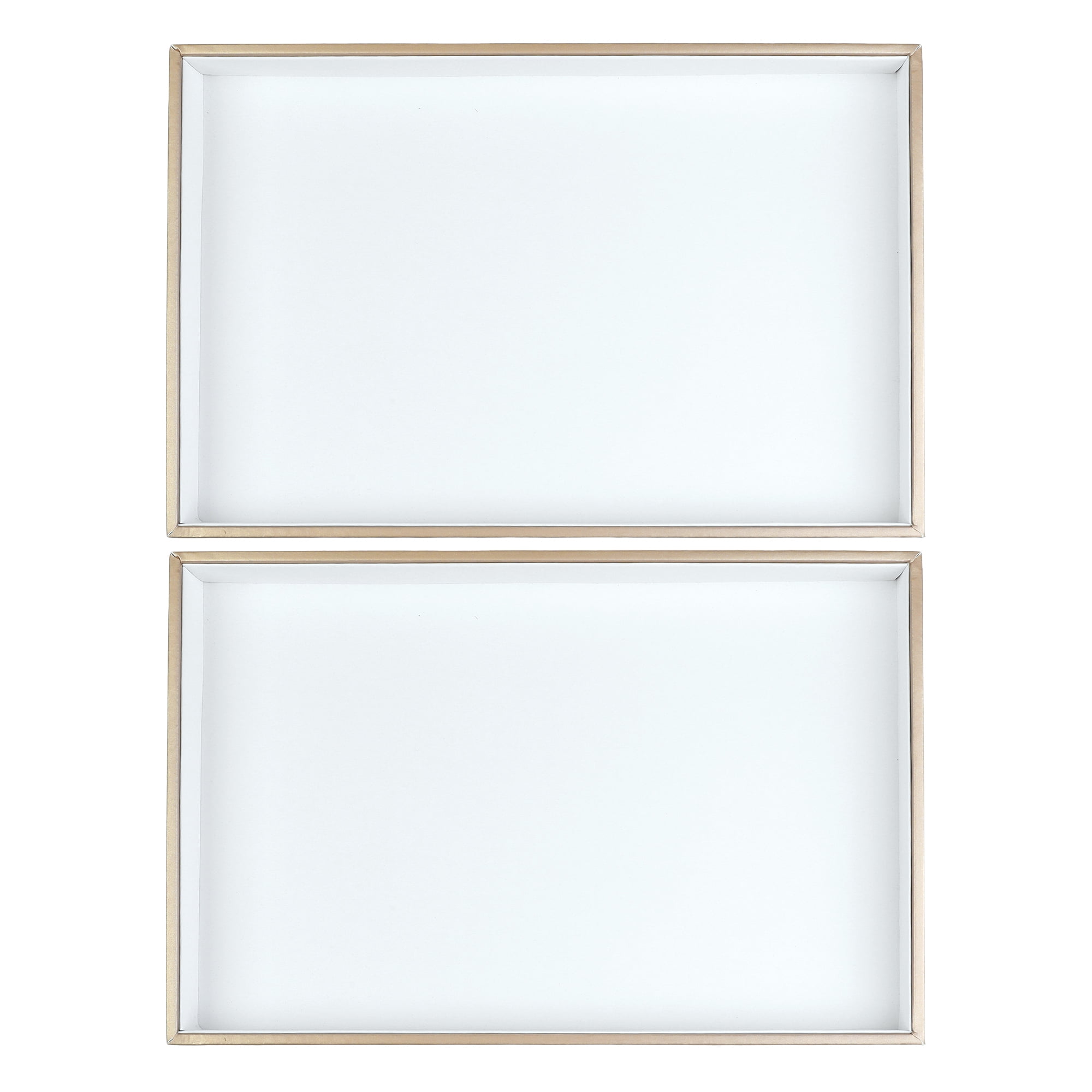 Unique Bargains 2 Stackable PU Leather Jewelry Boxes Organizer Tray with Removable Divider White Flat Tray