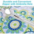 thumbnail image 3 of EWAYBY Round Tablecloth with Umbrella Hole and Zipper for Patio Garden (60" Round, Light Blue), 3 of 6
