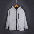 thumbnail image 2 of Hinvhai Reflective Coat Hooded Windbreaker Fashion Runing Pocket Jacket Gray XL(XL), 2 of 9