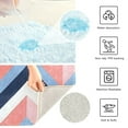 thumbnail image 3 of Yayeee Bath Rug for Bathroom Floor Non Slip Rectangle Fluffy Soft Absorbent Mat, 16"x24", White Geometric, 3 of 7