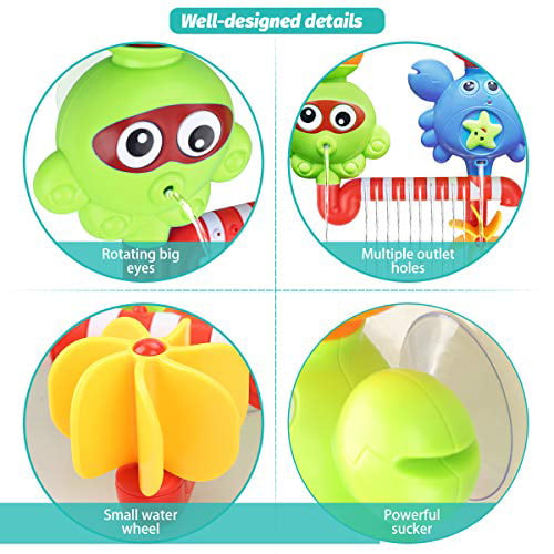 GOODLOGO Bath Toys Bathtub Toys for 1 2 3 Year Old Kids Toddlers Bath Wall Toy Waterfall Fill Spin and Flow Non Toxic Birthday Gift Ideas Color Box 