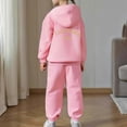 thumbnail image 6 of Bysome Toddler Girls Outfit Set Child Boys Long Sleeve Solid Warm Hoodie Pullover Tops Pants Kids Outfits Sweat Suit Long Sleeve Crew Neck Cute Print Girl 2 Pieces Clothes Set Pink Size 4-5 Years, 6 of 7