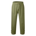 thumbnail image 4 of Men's Casual Pants Comfortable Breathable Solid Daily Wear Fashionable Style Lightweight Suitable for Beach Outdoor Activities Easy to Mens Trousers Green White Dress Pants Khaki, 4 of 7