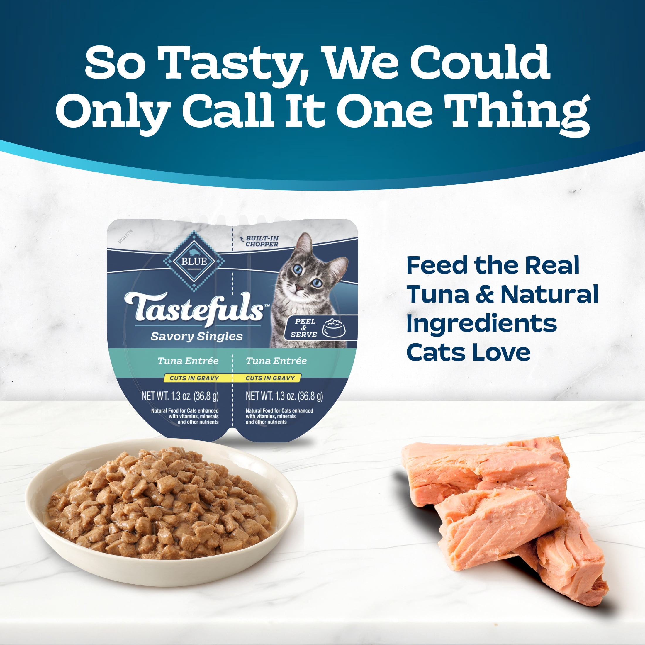 Blue Buffalo Tastefuls Savory Singles Wet Cat Food Paté, 2.6-oz. Twin Pack, Tuna
