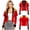 Red, variant on Women Circus Ringmaster Jacket Puff Long Sleeve Lapel Collar Tassel Shoulder Coat for Halloween Cosplay Theme Party Red XL