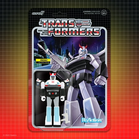 UPC: 0840049808058 | Prowl Transformers Super 7 Reaction Figure 3.75in