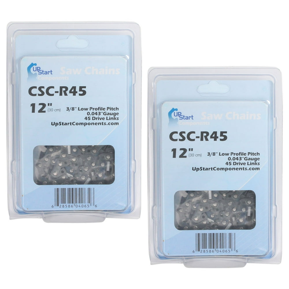 2Pack 12Inch Chainsaw Chain Replacement for Worx WG380.9 (12", 3/8