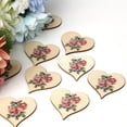 thumbnail image 4 of Corazones de madera para artesanías, ornamentos colgantes pulidos, colgante, amor, forma de corazón, cortes de arte del agujero para la fiesta de bodas DIY 30pcs Speravity HA011941-03, 4 of 7