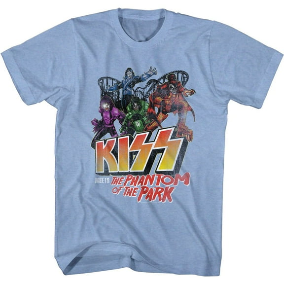 Kiss Park Phantom Light Blue Heather Adult T-Shirt