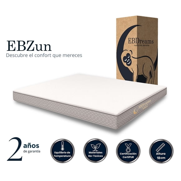 Colchón King Size EBDreams Zun Firme Blanco 3 tecnologías Memory Foam Uso Rudo Hecho en México El Bazar Store