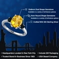 thumbnail image 2 of Gem Stone King 2.84 Ct Oval Yellow Citrine Black Onyx 925 Sterling Silver Ring, 2 of 6