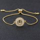 thumbnail image 1 of Nidin gran oferta AZ inicial Micro Pave Cubic Zircon letra encanto cadena pulseras ajustable para mujeres amantes joyería regalo brazalete Tan Jianjun unisex, 1 of 2