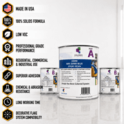 Colored Epoxies Dark Blue Epoxy Resin and Hardener Kit, 2:1 Mix Ratio, Garage Coatings, Flake Floors, Metallic Epoxy Flooring, Dark Blue, 1.5 Gallon Kit