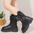 thumbnail image 2 of KPOPLK Little Girls Short Fashion Boots Side Zipper Bow Thick Non-Slip Sole Boots Princess Dress Boots for Party Daily Wear(12.5,Black), 2 of 8