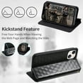 thumbnail image 4 of Allytechgroup for iPhone 16e Case Wallet, RFID Blocking Premium PU Leather ID Cards Slots Holder Shockproof Flip Cover Stand Anti-Scratch Phone Case for iPhone 16e Women Men, Black, 4 of 7