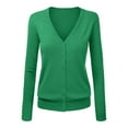 thumbnail image 2 of V-Neck Cropped Cardigan, Plus-Size Short Sweater, Relaxed Knit Top Green L , Coat, 2 of 4