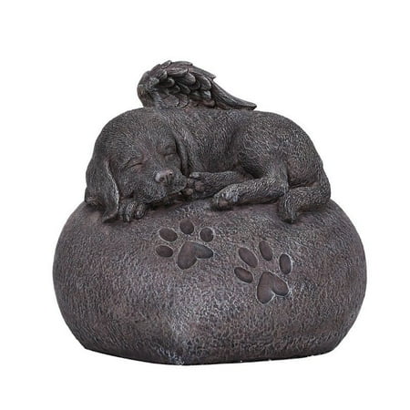 - Pet Memorial My Love Sleeping Angle Dog Foot Print Rock Urn Bottom Load 30 Cubic