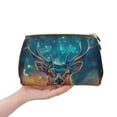 thumbnail image 4 of Easygdp Celestial Stag Cosmic Glow Leather Makeup Bag Zipper Pouch Travel Cosmetic Organizer for Women and Girls, Make up Bag with Zipper, 4 of 8