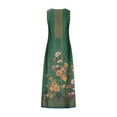 thumbnail image 5 of Wycnly Formal Dresses for Women Vintage Plus Size Swing Tunic Tank Long Dresses with Pocket V-Neck Sleeveless Western Print 2024 Summer Maxi Dress Green XXL, 5 of 5