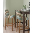 thumbnail image 2 of Green Blue Brown Farmhouse Bar Stool Covers Set of 2, Vintage Wood Stretch Washable Bar Chair Covers with Backs, Removable Pub Counter Height Chair Cover for Kitchen Dining Room Cafe, 2 of 7