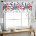thumbnail image 2 of 4th of July Valance Curtains for Kitchen/Living Room/Bathroom/Bedroom Window, Rod Pocket Small Topper Half Short Window Curtains Voile Sheer Scarf, Blue Red Stars Independence Day Watercolor 42"x12", 2 of 8