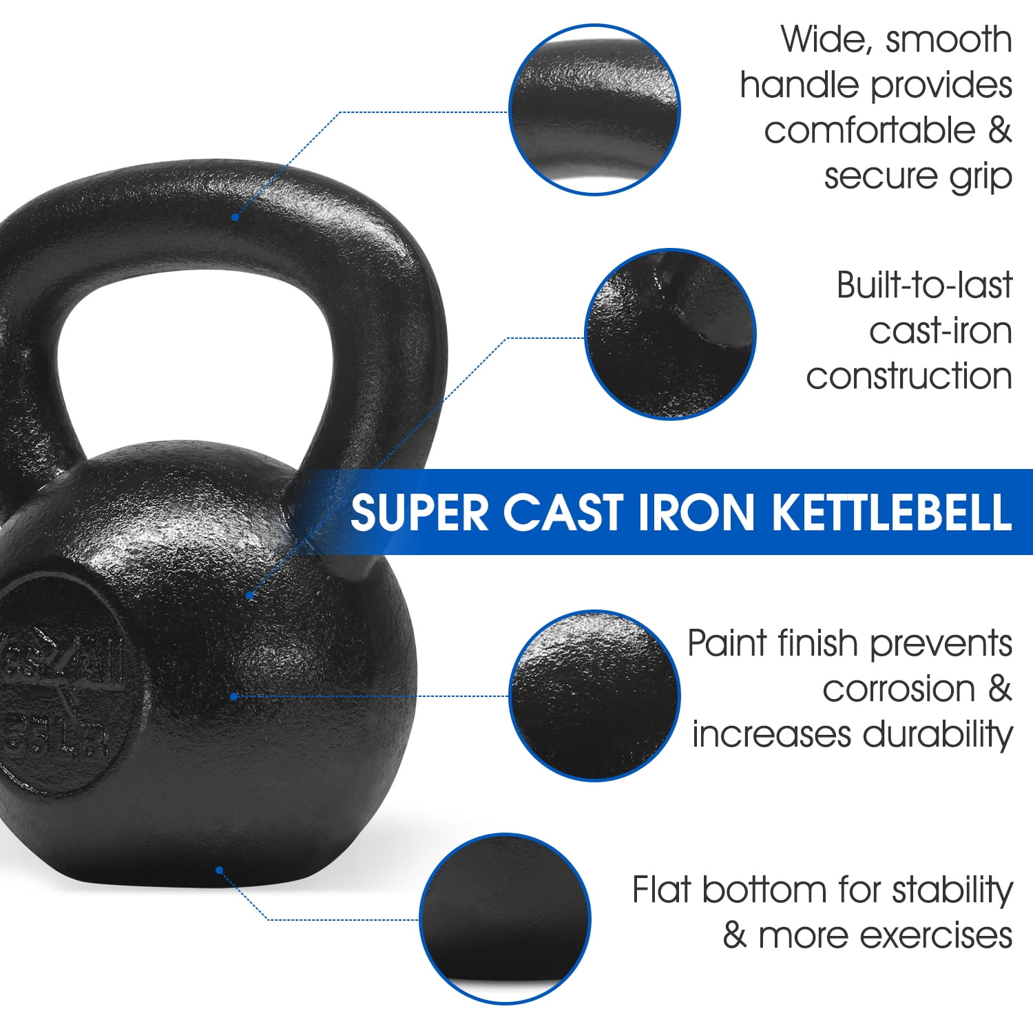 Yes4All lbs Kettlebell Cast Iron - Weights (Single) - Walmart.com