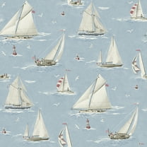 Chesapeake Leeward Light Blue Sailboat Wallpaper