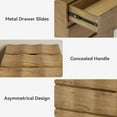 thumbnail image 2 of Fnova 25.59" Nightstand with 3 Drawers, Farmhouse Asymmetrical End Table Storage Organizer Cabinet with Concealed Handles, Bedroom Furniture for Bedroom Living Room, 2 of 7