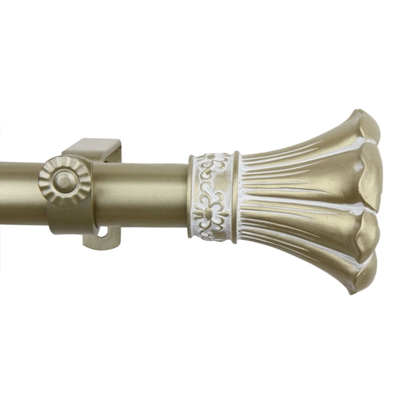 Contemporary Home Living 53.5" Gold Fuga Contemporary Single Window Curtain Rod