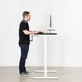 thumbnail image 4 of VIVO Manual Height Adjustable 43 x 24 inch Stand Up Desk, Black Solid One-Piece Table Top, White Frame, Standing Workstation with Foldable Handle, DESK-KIT-MW4B Black/White 43" x 24", 4 of 9