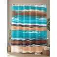 thumbnail image 4 of Vintage Turquoise Shower Curtain, Brown Gradient Abstract Wood Grain Waterproof Shower Curtain Set with 12 Hooks Lightweight Washable Fabric Shower Curtains for Bathroom 72x72 Inches, 4 of 6