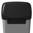 thumbnail image 3 of Garvee 13.2 Gallon Step-on Trash Can for Kitchen, with Liner Rim & Soft Close Plastic Lid, Silver, 3 of 8