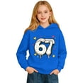 thumbnail image 3 of Graphic Print Hooded Pullover, Soft and Comfortable Play Wear for Girls and Boys, 67 Theme Apparel,Blue 130, 3 of 5
